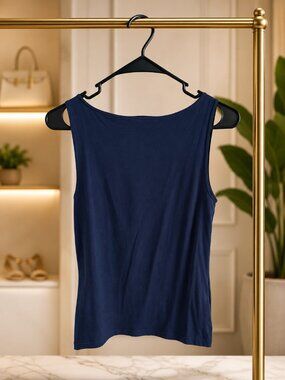 H&M Navy Blue Sleeveless Tank Top Size S | Soft Stretch Basic Casual Essential